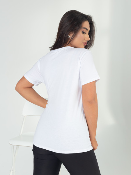 Футболка ЖЕНСКАЯ БАЗОВАЯ кулирка белый - 6 Футболка ЖЕНСКАЯ БАЗОВАЯ кулирка белый - 6